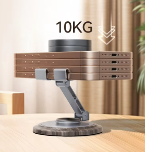 Soporte de teléfono móvil plegable de grano de madera para escritorio 360 rotación ajustable soporte de teléfono de Metal portátil para teléfono Pad Tablet - Product Image 3