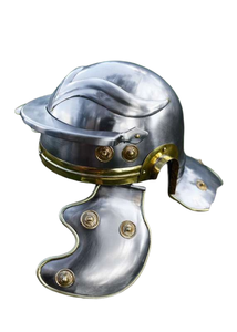 Casco Decorativo Estilo Centurión Romano, Hecho a Mano, Plateado/Dorado, Accesorio de Disfraz para Eventos, Cosplay y Exhibición - Product Image 3