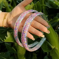 Serre-tête transparent en PVC pour enfants avec paillettes et confettis de fruits, accessoires capillaires mignons pour le quotidien et les fêtes