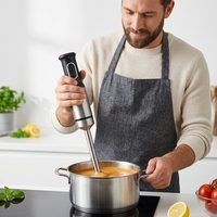 Kit complet de mixeur à main 3 en 1 1200W avec hachoir, fouet à œufs et bocal de mixage pour une cuisine polyvalente