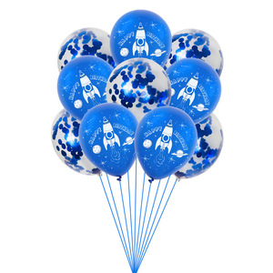 Set de Globos de Astronauta Espacial, Cohete y Confeti con Diseño de Puntos Ondulados, Decoración para Fiestas de Cumpleaños - Product Image 3
