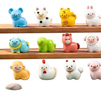 Figurines du Zodiaque Chinois en Résine : Souris, Bœuf, Tigre, Lapin, Dragon, Serpent, Cheval, Mouton, Singe, Coq, Chien, Cochon – Cadeau du Nouvel An Chinois
