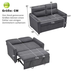 Canapé-<span class=keywords><strong>lit</strong></span> <span class=keywords><strong>2</strong></span> <span class=keywords><strong>places</strong></span> <span class=keywords><strong>en</strong></span> tissu au design moderne, facile à assembler pour appartement - Product Image 6