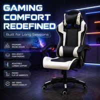 Fauteuil de bureau gaming AOR Lift Chair en tissu PU avec roulettes, panneau composite multicouche et coussin en éponge, noir et blanc, directement de l'usine