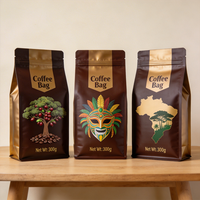 Vente en gros directe usine – Sachet personnalisé mat de qualité alimentaire pour emballage de café, 250g, 340g, 500g, 1kg – Sachet à huit soudures latérales