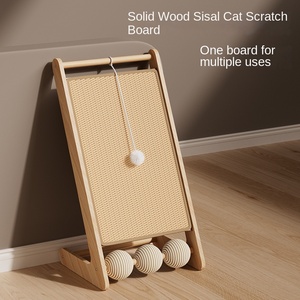 Papan Cakar Kucing Sederhana dari Kayu Pinus & Jute, Tahan Gores, Tahan Aus, Alas Cakar Kucing, Mainan Kucing - Product Image 1