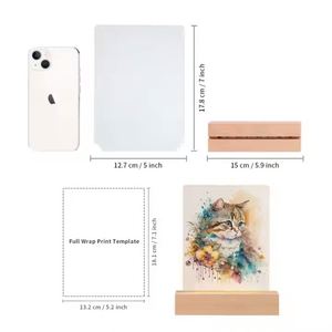 Bulk DIY Sublimation Acrylic Panels with <b>LED</b> Bases Blank Photo Frames Personalized Night <b>Lights</b> Decor with Wood Base - Product Image 4