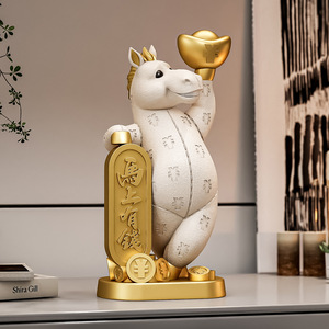 Decorazione da Scrivania Originale Dipinta a Mano con Motivo di Cavalli, Ideale per Ufficio, Mobili TV e Vetrinette, Regalo di Inaugurazione Casa - Product Image 2