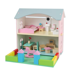 บ้าน<span class=keywords><strong>ไม้</strong></span>เด็กเล่น DIY บ้านตุ๊กตา<span class=keywords><strong>สอง</strong></span><span class=keywords><strong>ชั้น</strong></span>ขนาดเล็ก พร้อมชุดเฟอร์นิเจอร์จิ๋ว - Product Image 1