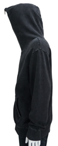 Sudadera con capucha para hombre HG2703, personalizada con bordado, corte regular, forro de satén, lavado ácido, cremallera completa, pedrería, para invierno - Product Image 4