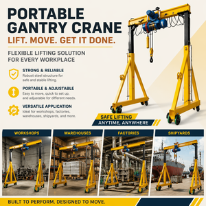 500kg 1000kg 2000kg Mini Adjustable Steel Portable Mobile Gantry Crane for Workshop Lifting - Product Image 6