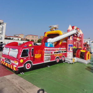 Castillo Inflable Comercial para Niños con Diseño de Camión de Bomberos, Tobogán Combinado, Capacidad de 500 kg, Diseño Portátil - Product Image 2