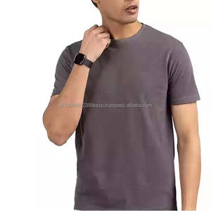 Camiseta de Cuello Redondo de Manga Corta de Algodón Puro de 270 g, Tejido de Punto, Color Sólido, Personalizada con Impresión, para Hombre, con Fibra de Algodón y Bambú - Product Image 5
