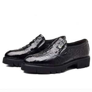 Men's British <b>Style</b> Spring Fashion Slip-on Loafers Business Casual Genuine Leather Pointed Toe Anti-Slip Buckle <b>Shoes</b> - Product Image 5
