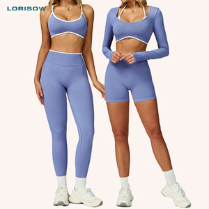 Set <span class=keywords><strong>da</strong></span> <span class=keywords><strong>Yoga</strong></span> Senza Cuciture <span class=keywords><strong>da</strong></span> 5 Pezzi per Donna, <span class=keywords><strong>Abbigliamento</strong></span> Sportivo Personalizzato, Completo <span class=keywords><strong>da</strong></span> Allenamento per Corsa, Palestra e Fitness - Product Image 1
