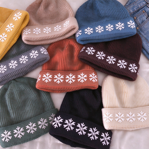 Nouveau bonnet tricoté chaud d'hiver avec motif jacquard à lettres, bonnets en laine pour femme, bonnet décontracté ample pour homme à grande taille - Product Image 2