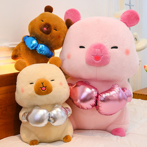 Peluche de Capibara Boxeador, Animal de Peluche Gigante, Cojín Abrazable, Juguetes de Peluche para Niños, Compañero para la Hora de Dormir, Peluches Kawaii - Product Image 1