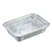 Barquette en aluminium jetable de 260x185x60 mm, plateau de restauration de qualité alimentaire, barquette rectangulaire pour pâtisserie avec couvercle en carton