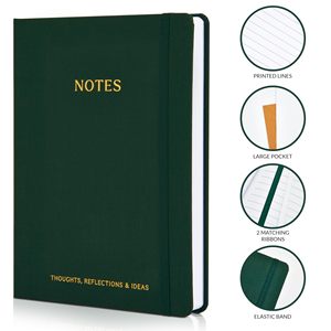 A5 Natural Mini Leather Fabric Texture Hardcover Lined Journal Notebook 100 Sheets - Product Image 4