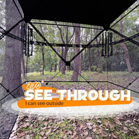 Tente de chasse pop-up portable OEM d'usine, une chambre, camouflage extérieur, quatre saisons, pour la chasse, abri au sol en polyester