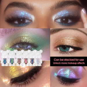 Ombre à paupières caméléon liquide 6 couleurs marque privée végan imperméable à l'eau <span class=keywords><strong>brillant</strong></span> multichrome néon chrome - Product Image 4