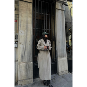 Abrigo Maxi de Cachemira Visa para Invierno, Minimalista, de Manga Larga, Tejido, Cálido, para Mujer - Product Image 3