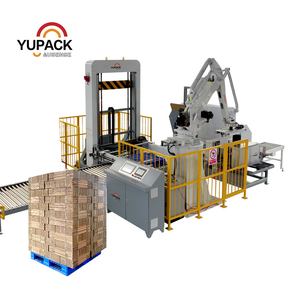Corrugated Box Robotic Palletizing System for Bundled Cardboard Sheets ...
