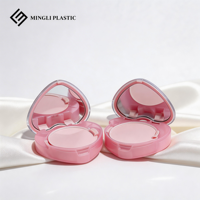 Boîte cosmétique personnalisée en forme de cœur transparente de 15 g pour crème BB Air Cushion avec miroir, boîte vide en plastique PS/PP recyclable