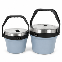 Seau à glace isotherme à double paroi en acier inoxydable 4L 7.5L avec ouvre-bouteille, portable pour camping, pique-nique, fête en plein air