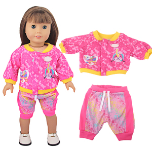 Vêtements de poupée de style américain à la mode <span class=keywords><strong>18</strong></span> pouces Sportswear Outfit Jacket and Pants Set - Product Image 1