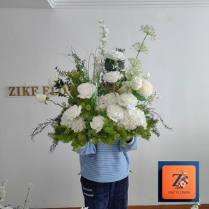 Composizione Floreale Artificiale in Seta per Corridoio, Sfera di Fiori di Ortensia Bianca e Verde, Bouquet da Sposa, Decorazione per Tavolo dell'Altare, Alta Qualità - Product Image 6