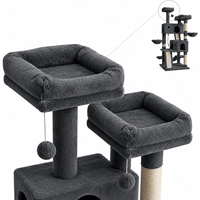 Arbre à chat multi-niveaux sur mesure OEM avec grande rampe à gratter en sisal à double panier pour chats jumeaux