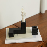 Diffuseur d'encens et d'aromathérapie en céramique rétro moderne noir et blanc Design géométrique pour le salon et le bougeoir