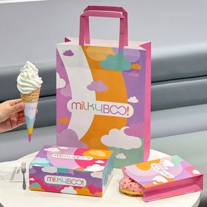 Sacs à emporter en papier kraft biodégradable et recyclable, personnalisés, écologiques, avec poignées plates/torsadées pour la livraison de produits de boulangerie et l'emballage alimentaire - Product Image 6