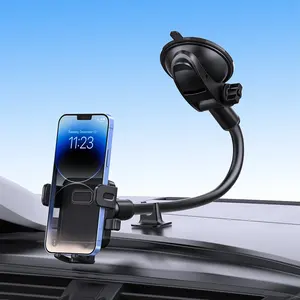 Uzun Gooseneck esnek mobil telefon tutucu 360 derece dönüş araba cep telefonu telefon tutucu araba için tutucu  Dashboard & cam araç tutucu