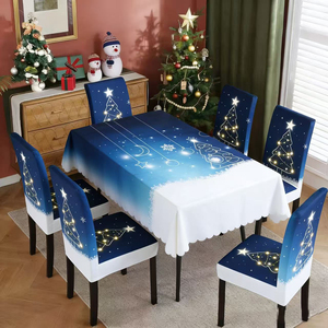 Nappe de table de Noël haut de gamme imperméable pour dîner en famille, restaurant, décoration de fêtes - Product Image 1