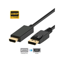 Câble adaptateur plaqué or 6 pieds pour mâle pour HDMI mâle convertisseur 1.8M pour PC portable 4K * 2K Port d'affichage pour cordon HDMI