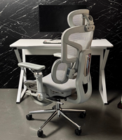 Chaise de bureau ergonomique en maille 720 °   Chaise de bureau réglable avec support lombaire adaptatif et accoudoirs, structure en aluminium, pour la maison et le bureau