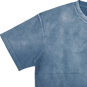 Camiseta con aro Unisex azul claro Retro personalizada, camiseta informal recortada de gran tamaño para hombres <span class=keywords><strong>y</strong></span> mujeres, estilo liso lavado - Product Image 4