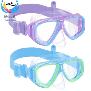 แว่นตาว่ายน้ำดำน้ำ Swim Bick เลนส์ PC ป้องกันฝ้า ซิลิโคน ใช้ได้กับทุกคน - Product Image 1
