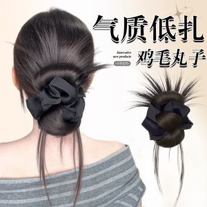 Pince à cheveux pour chignon en plumes, imitation cheveux naturels, résistante à la chaleur, pour coiffure chignon arrière, pour femme HJT038 - Product Image 2