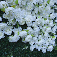 Blanc vert 8ft toile de fond buis herbe fleur mur pour mariage plantes artificielles panneau idées fausse fleur décoration murale