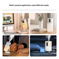 Humidificateur portable rotatif avec veilleuse chaude, minuterie, humidificateur de bureau USB pour la maison, la chambre, le bureau, les voyages