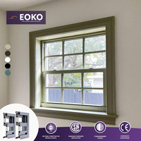 Fenêtre à guillotine EOKO en aluminium anti-ouragan avec verre Low-E et grille intégrée pour les constructeurs
