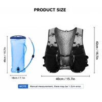 TRIWONDER Gilet d'hydratation isolé en nylon 5L avec poche à eau 1,5L pour marathon, cyclisme, randonnée - Hommes/Femmes (Noir)