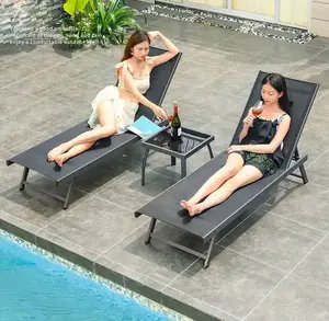 Offre Spéciale moderne <span class=keywords><strong>pliable</strong></span> extérieur méridienne jardin patio meubles en aluminium loisirs chaise longue pour piscine côté plage <span class=keywords><strong>transat</strong></span> - Product Image 3