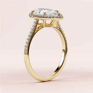 Bague en diamant personnalisée en or jaune et blanc 18 carats 3mm 2 carats Moissanite Style classique pour la fête d'anniversaire de mariage de fiançailles - Product Image 4