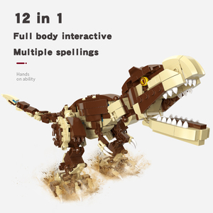 Jiestar Đồ chơi bán buôn 2023 New Big Set nhựa 12 trong 1 478 cái Khủng Long Thế Giới T-REX khủng long mô hình tự làm giáo dục Khối xây dựng bộ - Product Image 4