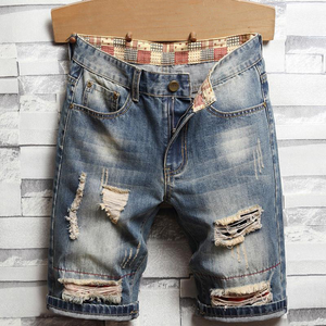 Thời Trang Mới Mens Ripped Jeans Quần Áo Thương Hiệu Quần Short Mùa Hè Quần Short Denim - Product Image 5