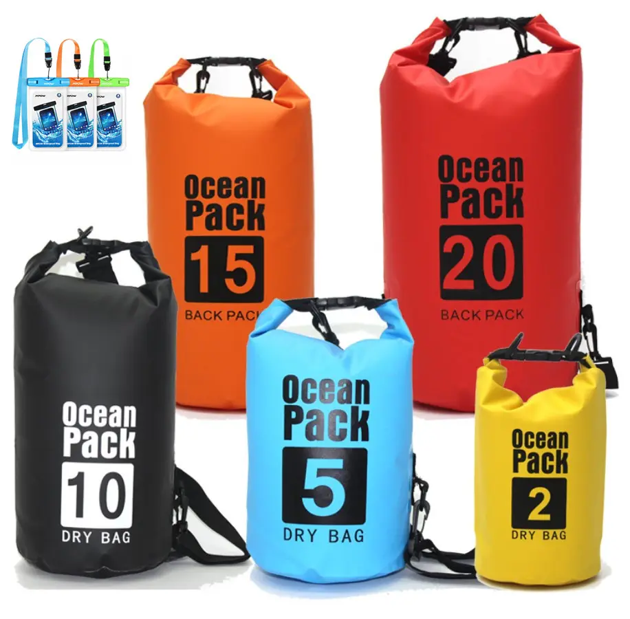 Logo personalizzato 500D 2L 5L 10L 20L PVC MESH oceano esterno della confezione impermeabile dry bag/sacchetto impermeabile